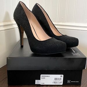 INC Bindanaa Hidden-Platform Heels - Black, 7.5M